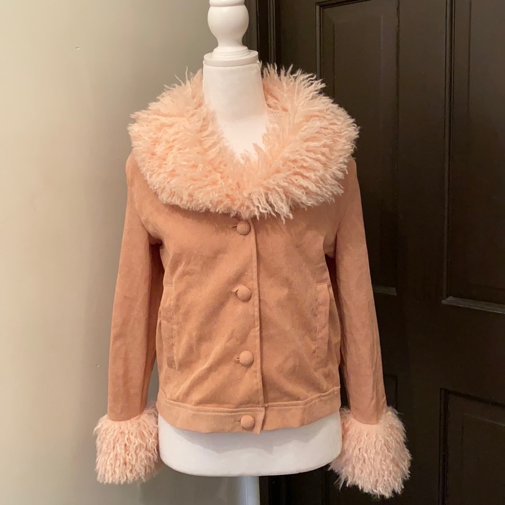 NWT Corduroy Jacket with fur trim